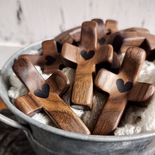 Handcrafted Wooden Cross My Heart
