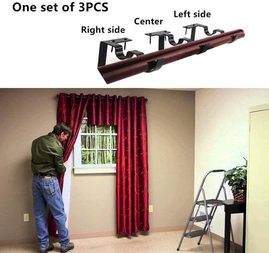 🔥 No Drill Curtain Rod Brackets Holders