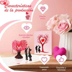 3D Pop-Up Anniversary Card - Romantic Love Tree & Hearts Design💌
