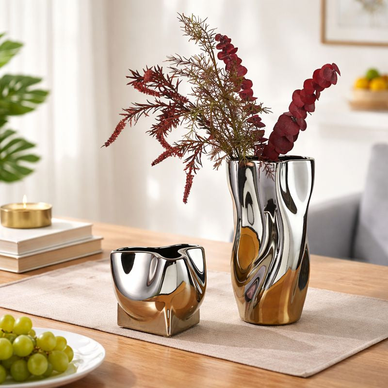 Sculptural Metal Vase