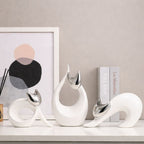 Abstract Ceramic Cat Sculpture