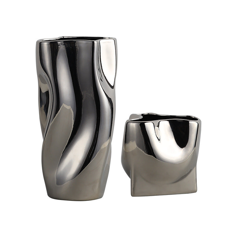 Sculptural Metal Vase
