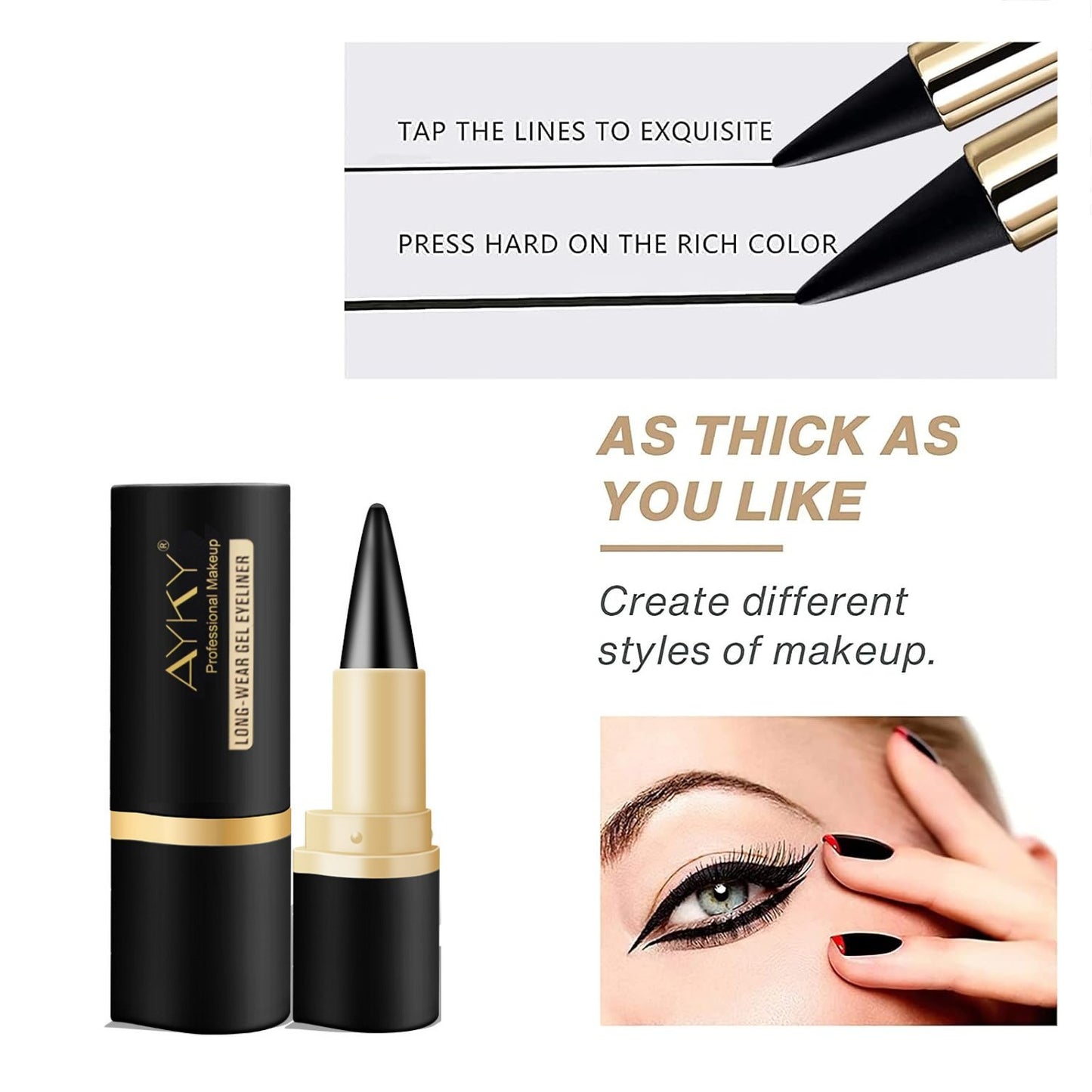 Buy 1 Get 1 Free🎉Natural Black Long Wear Gel Eyeliner Cream, Waterproof, Natural formula, safe and harmless, Mild & Easy To Remove